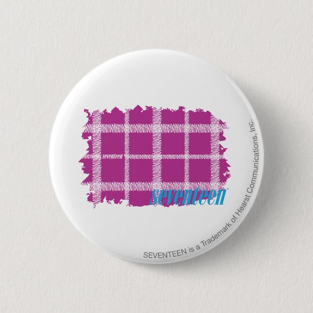 Plaid Purple 4 6 Cm Round Badge (Front)