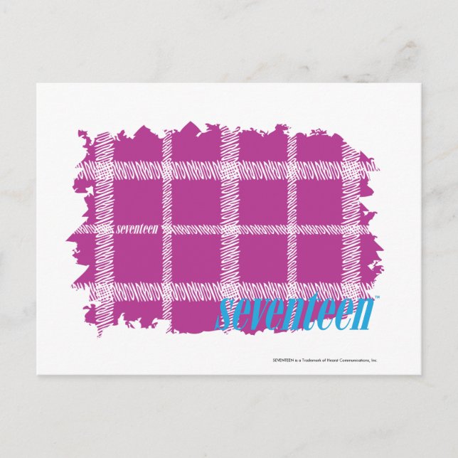 Plaid Purple 4 Postcard (Front)