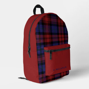 Plaid Purple and Burgundy Rustic MacLachlan Tartan Printed Backpack