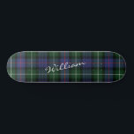 Plaid Purple Green Tartan McKenzie Personalised Skateboard<br><div class="desc">Add a classic and traditional touch with this plaid Clan MacKenzie tartan green purple black check skateboard. Makes a great gift or as a treat to yourself. Match it with your latest decor this season. Contact the designer anytime if you'd like this design modified or added to a different product....</div>