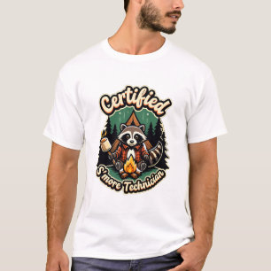 Plaid Raccoon S’more Expert – Campfire Night T-Shirt