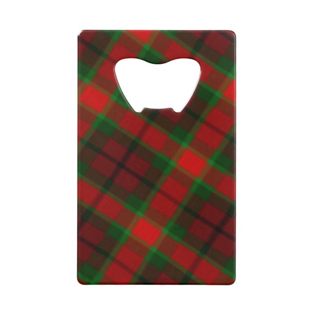 Plaid red and green bottle opener (Front)