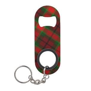 PLAID Red and Green Bottle Opener Keychain