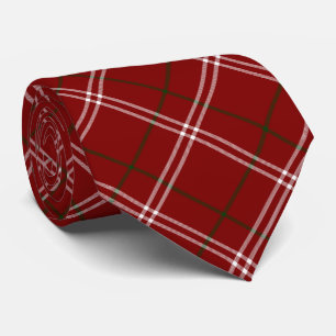  Plaid Red Black and White Tie