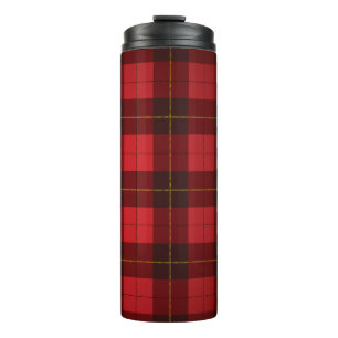 Plaid Red Black Check Rustic Elegant Thermal Tumbler