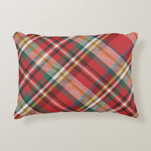 Plaid Red Check Elegant Farmhouse Decorative Cushion