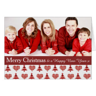Plaid Red Christmas Trees Pattern Custom Photo