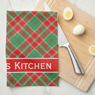 Plaid Red Green And White Christmas Kitchen Towel