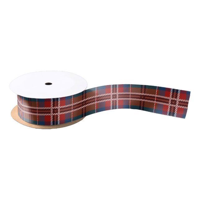 Plaid Red Green Christmas Holidays Rustic Tartan Satin Ribbon (Spool)