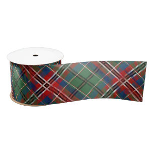 Plaid Red Green Clan MacCulloch Tartan Satin Ribbon