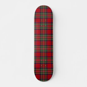 Plaid Red Green Rustic Classic Stewart Tartan Skateboard