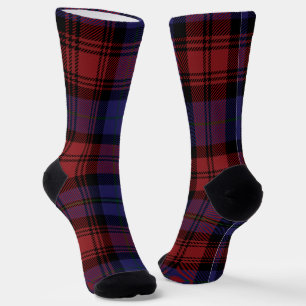 Plaid Red Purple Checkered Rustic Tartan Socks