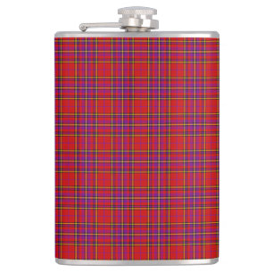 Plaid Red Tartan Swahili Chequered Pattern Hip Flask