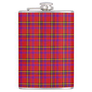 Plaid Red Tartan Swahili Chequered Pattern Hip Flask