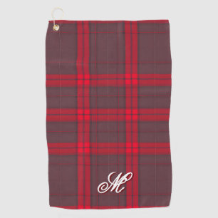 Plaid Red Traditional Tartan Modern Collection Golf Towel