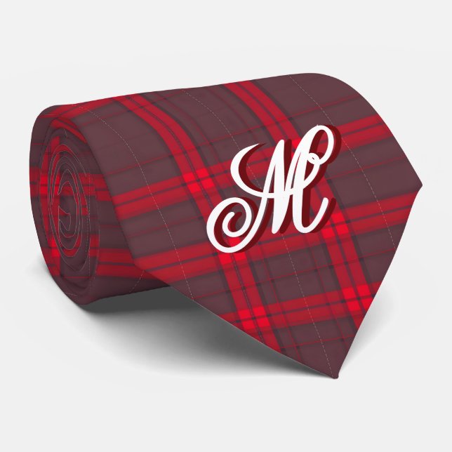 Plaid Red Traditional Tartan Modern Collection Tie (Rolled)