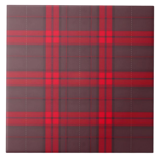 Plaid Red Traditional Tartan Modern Collection Tile (Front)