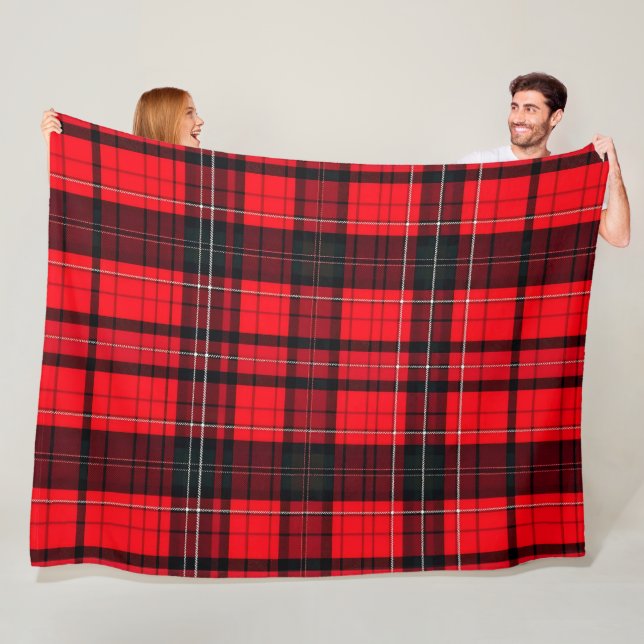 Plaid Red Traditional Tartan Popular Collection Fleece Blanket (In Situ)