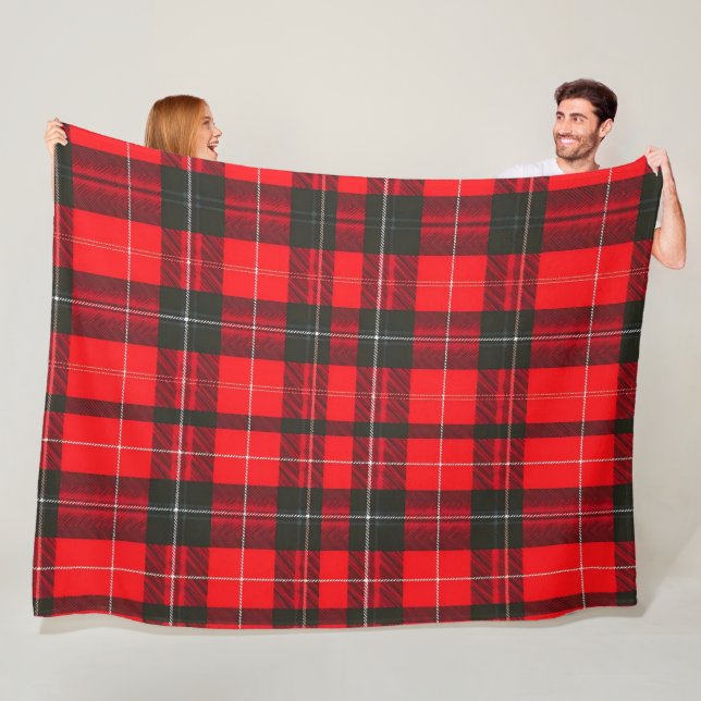 Plaid Red Traditional Tartan Trendy Collection Fleece Blanket (In Situ)