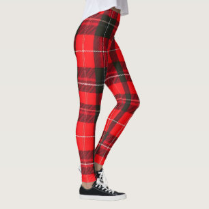 Plaid Red Traditional Tartan Trendy Collection Leggings