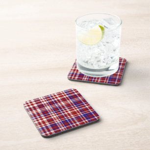 Plaid,Red,White,Blue Coll. 01-COASTERS Coaster