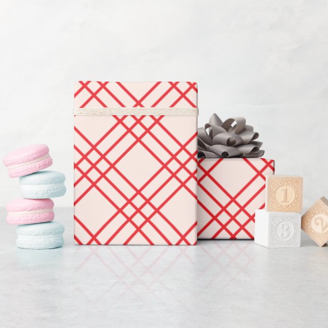 Plaid Red Wrapping Paper (Baby Shower)