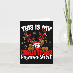 Plaid Reindeer This Is My Christmas Pyjamas Xmas F Card