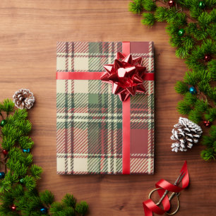 Plaid & Ribbon Wrapping Paper