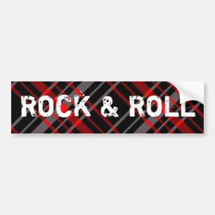 Plaid Rock and Roll Bumper Sticker