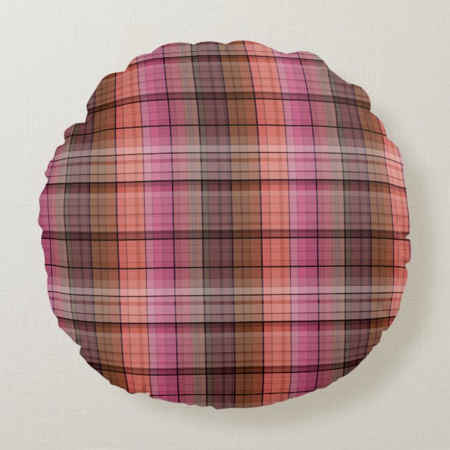Plaid Round Cushion (Front)