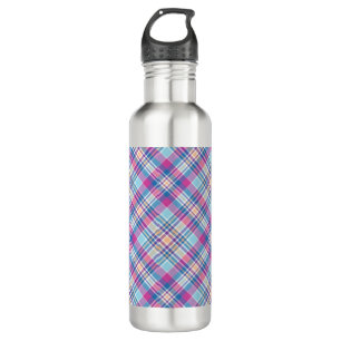 Plaid Royal Blue Black Checks Pattern-52902 710 Ml Water Bottle