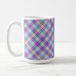 Plaid Royal Blue Black Checks Pattern-52902 Coffee Mug