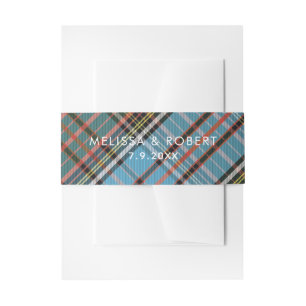 Plaid Rustic Anderson Classic Tartan Wedding Invitation Belly Band