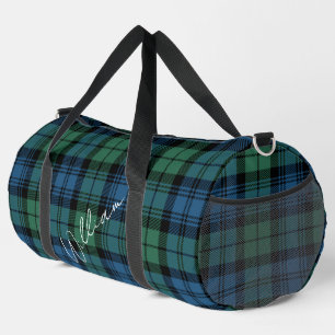 Plaid Rustic Campbell Green Blue Monogram Tartan Duffle Bag
