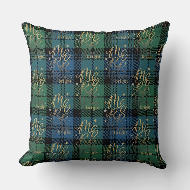 Plaid Rustic Campbell Merry and Bright Tartan Cushion (Front)