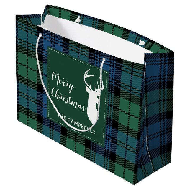 Plaid Rustic Campbell Tartan Large Gift Bag (Back Angled)