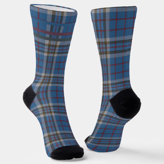 Plaid Rustic Checkered Thompson Tartan Socks (Angled)