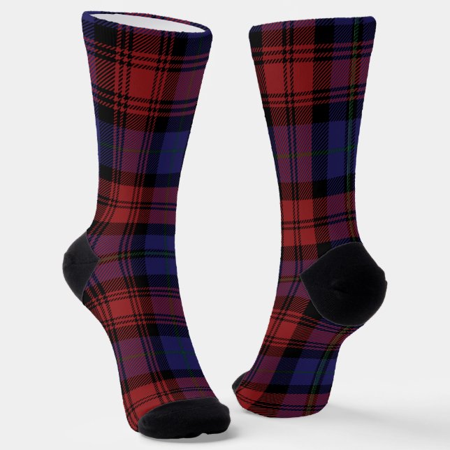 Plaid Rustic Chequered Pattern Tartan Socks (Angled)
