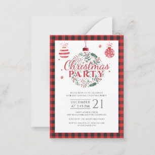 Plaid Rustic Christmas Holiday Party Card
