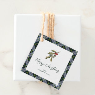 Plaid Rustic Clan Gordon Tartan Merry Christmas Favour Tags