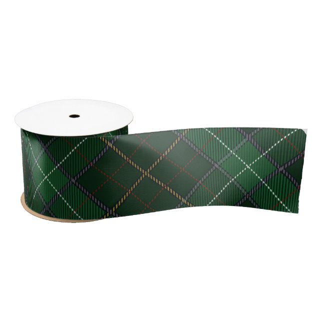 Plaid Rustic Classic Green Traditional Tartan Satin Ribbon (Spool)