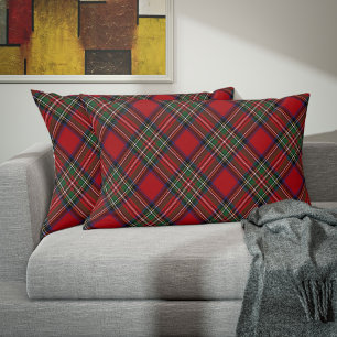 Plaid Rustic Elegant Clan Stewart Tartan Decorative Cushion