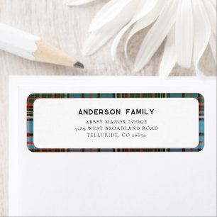 Plaid Rustic Elegant Tartan Return Address