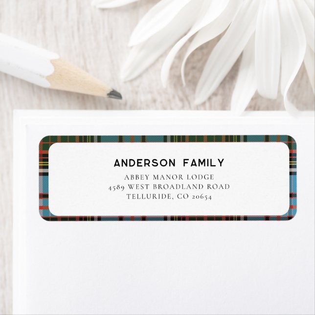 Plaid Rustic Elegant Tartan Return Address (Insitu)