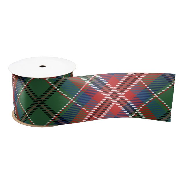 Plaid Rustic Green Red MacCulloch Tartan Satin Ribbon (Spool)
