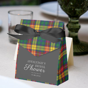Plaid Rustic Green Tartan Bridal Shower Favour Box