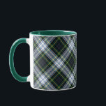 Plaid Rustic Green White Clan Gordon Tartan Mug<br><div class="desc">Classic coffee mug featuring the popular traditional clan Gordon plaid Tartan pattern. This classic elegant plaid pattern makes this hot chocolate cup an appreciated gift to every true coffee or tea lover on any special occasion or treat yourself</div>