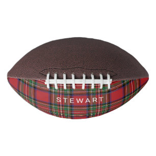 Plaid Rustic Red and Green Stewart Tartan American Football