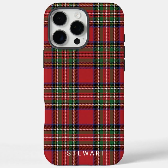 Plaid Rustic Red and Green Stewart Tartan Case-Mate iPhone Case (Back)