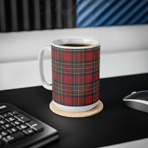 Plaid Rustic Red Stewart Birthday Tartan Coffee Mug